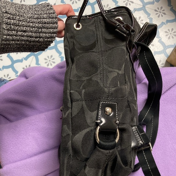 Coach Kyra Daisy Signature Backpack in Black - Picture 12 of 15